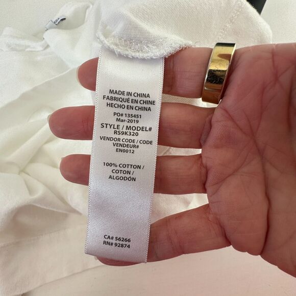 Splendid White 100% Cotton Short Sleeve Round Neck Boxy Wide Hem Crop Tee Medium - Picture 6 of 10